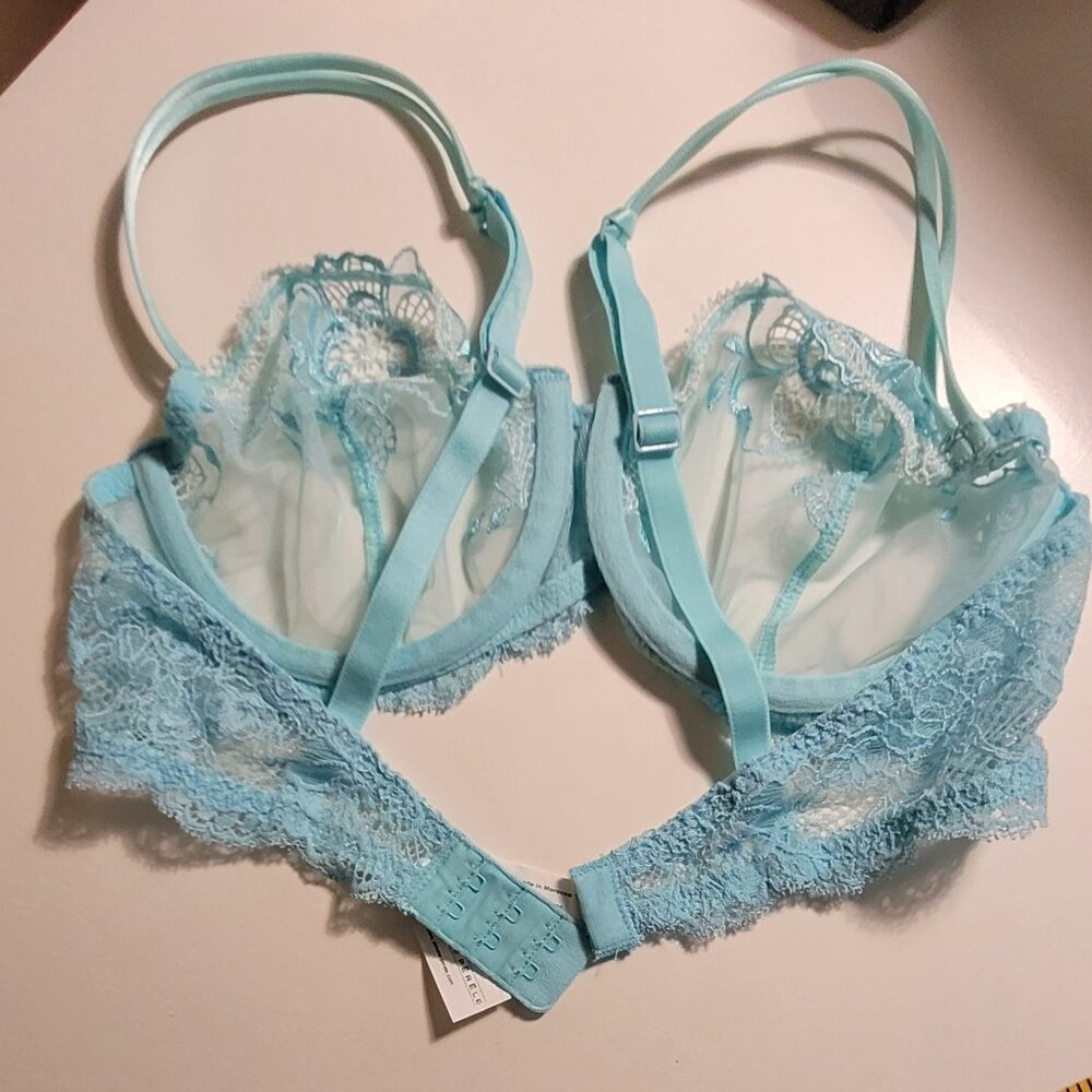 Simon Perele Underwire Lace Light Green Made In France Size 90 - Picture 7 of 7